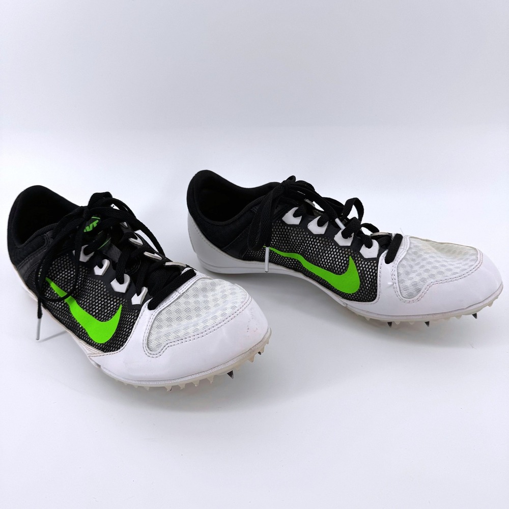 Nike Zoom Rival MD 7 Track Spikes Mens 9.5 White Black Volt 616312-103 - Picture 2 of 8